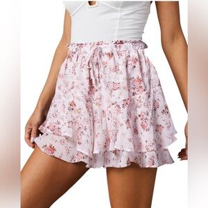 Floral Ruffle Skort